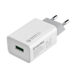 Incarcator priza USB 18W cu cip inteligent ColorWay, alb
