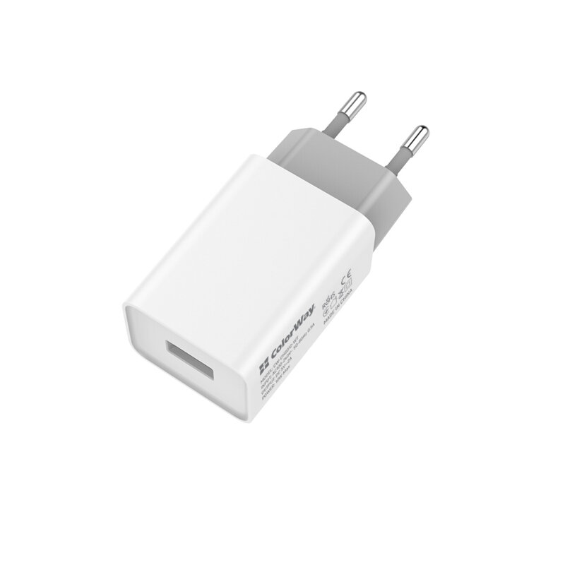 Incarcator retea USB cu protectie temperatura ColorWay, 2A, alb