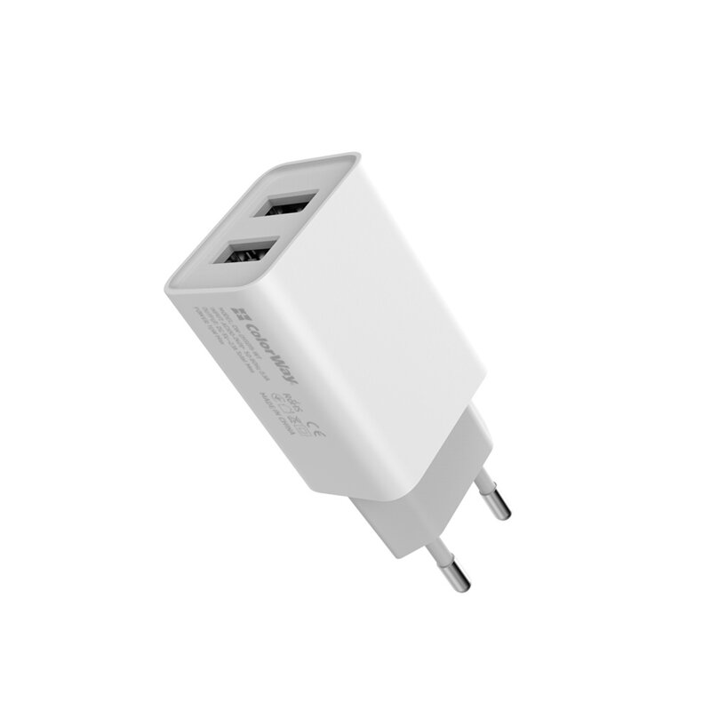 Incarcator retea dublu USB 10W ColorWay, 2.1A, alb