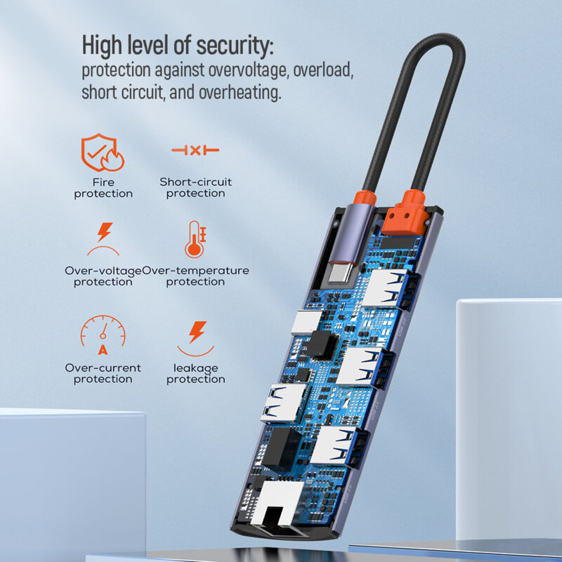 Docking Station 6in1 USB, Ethernet, ColorWay, 100W, argintiu