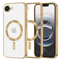 Husa premium iPhone 16e Techsuit Luxury Crystal MagSafe, auriu