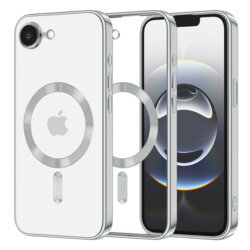 Husa premium iPhone 16e Techsuit Luxury Crystal MagSafe, argintiu