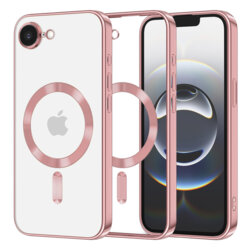 Husa premium iPhone 16e Techsuit Luxury Crystal MagSafe, roz