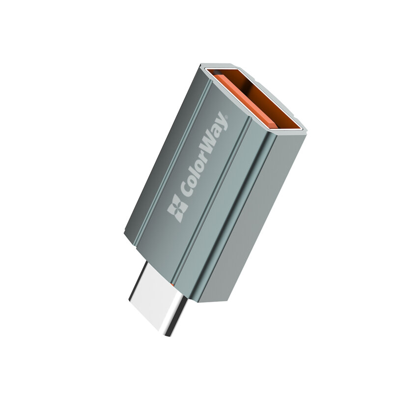 Adaptor OTG, USB la Type-C ColorWay, pentru PC, 3A, argintiu
