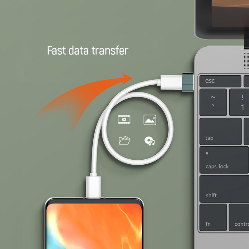 Adaptor OTG, USB la Type-C ColorWay, pentru PC, 3A, argintiu