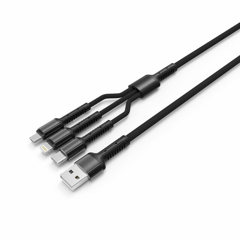 Cablu de incarcare universal 20W ColorWay, 4in1, 1.2m, gri