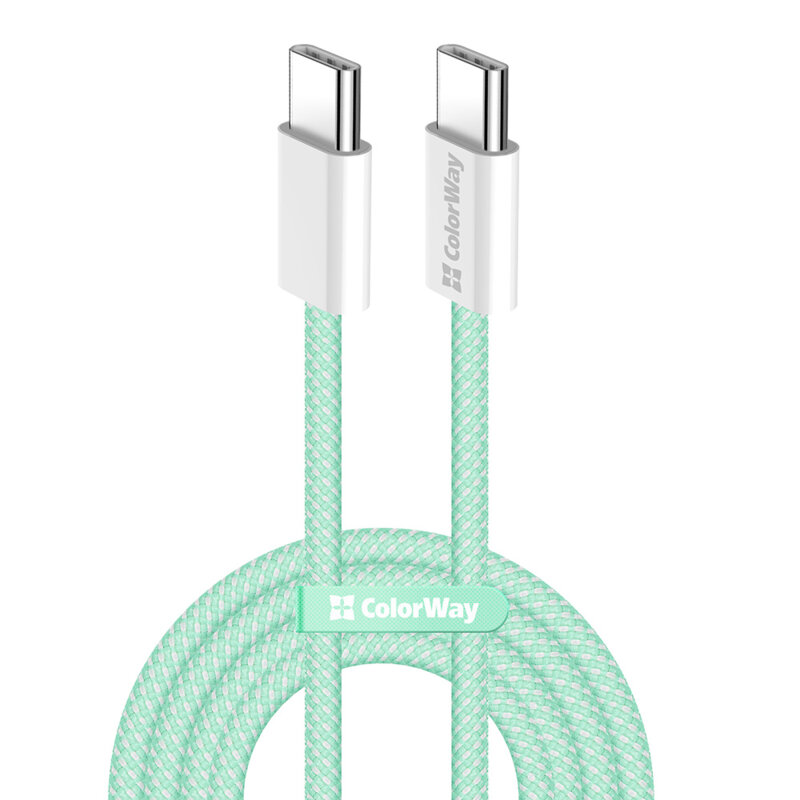 Cablu de incarcare MacBook Pro 60W Fast Charge ColorWay, 1m, verde
