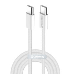 Cablu de incarcare MacBook Pro 60W Fast Charge ColorWay, 1m, alb