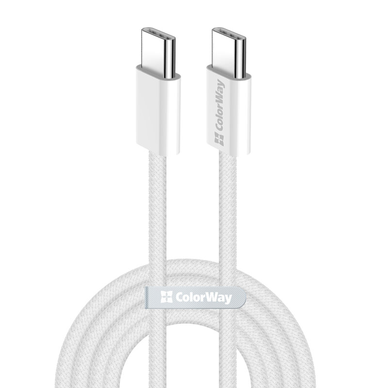 Cablu de incarcare MacBook Pro 60W Fast Charge ColorWay, 1m, alb