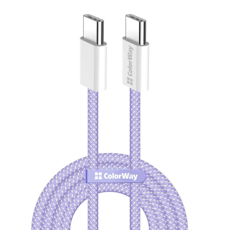 Cablu de incarcare MacBook Pro 60W Fast Charge ColorWay, 1m, mov