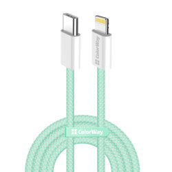 Cablu incarcare Lightning pentru iPhone 27W ColorWay, 1m, verde