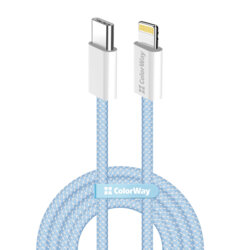 Cablu incarcare Lightning pentru iPhone 27W ColorWay, 1m, bleu