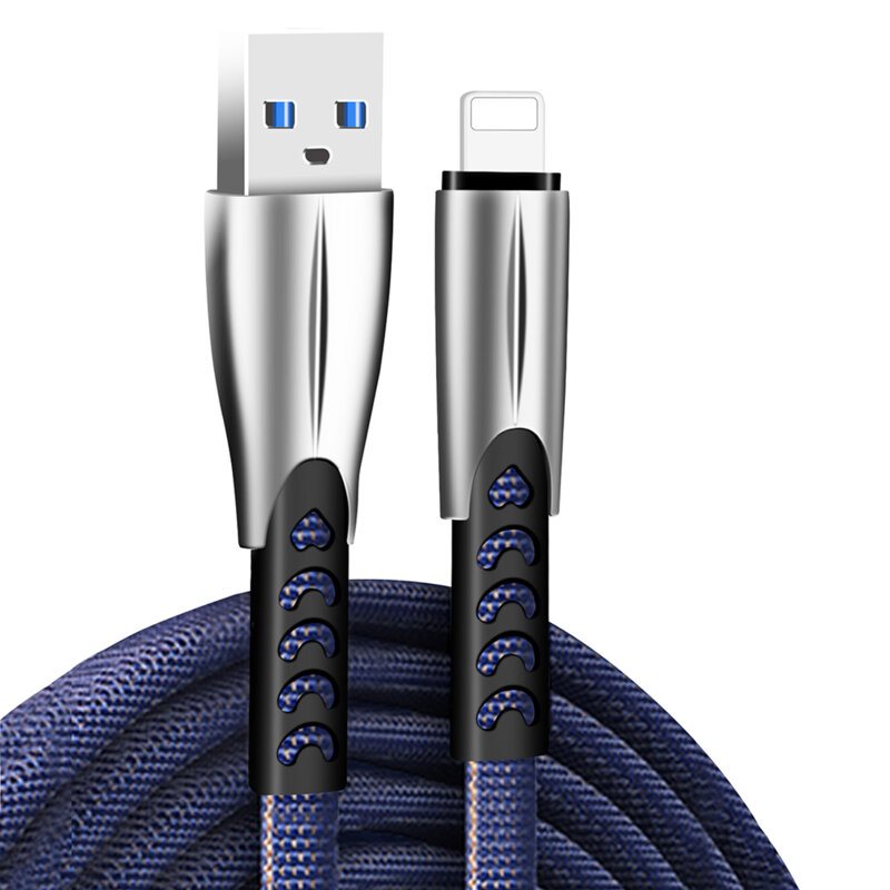 Cablu date si incarcare Apple Lightning ColorWay, 2.4A, 1m, bleu