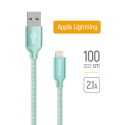 Cablu de date si incarcare USB la Lightning ColorWay, 2.1A, verde