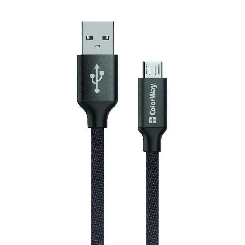 Cablu de date USB la Micro-USB ColorWay, 2.1A, negru
