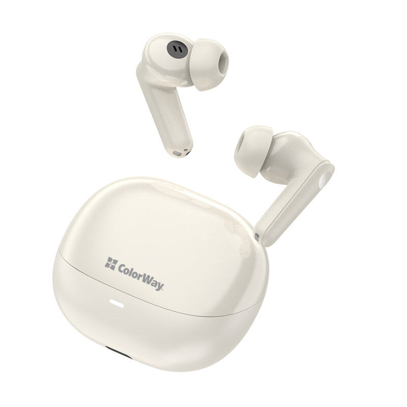 Casti Bluetooth TWS cu control intuitiv, in-ear ColorWay, bej