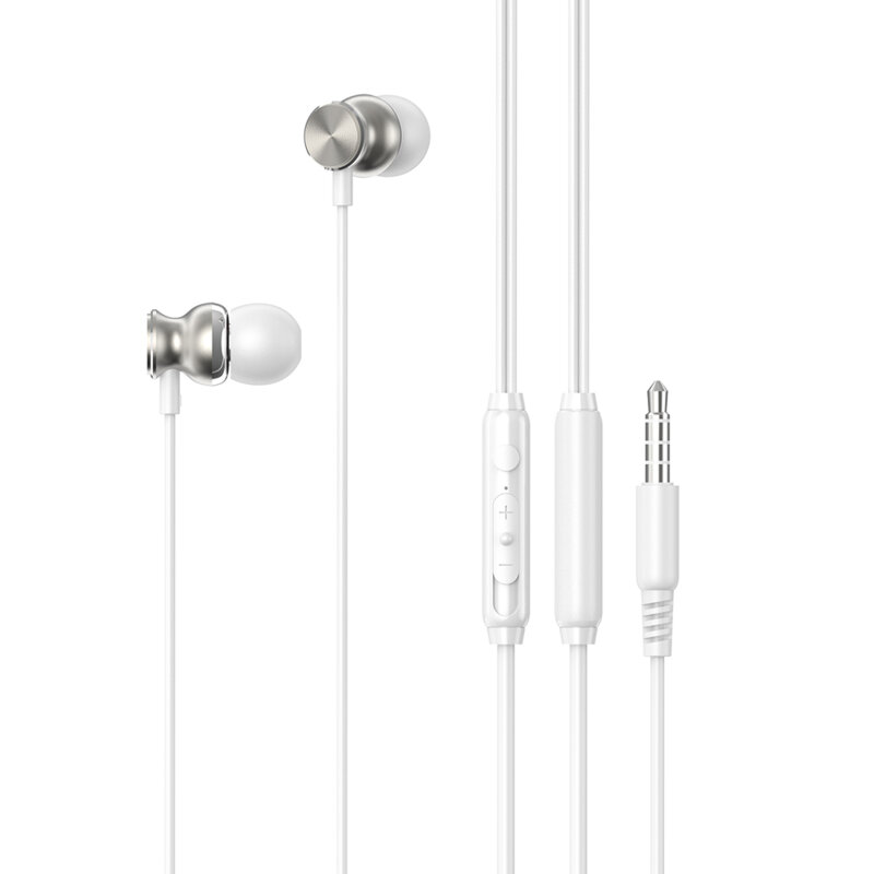 Casti audio in-ear cu fir Jack ColorWay UrbanBeat, alb