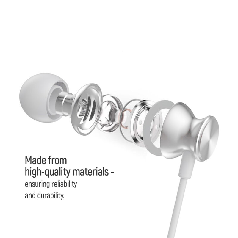 Casti audio in-ear cu fir Jack ColorWay UrbanBeat, alb