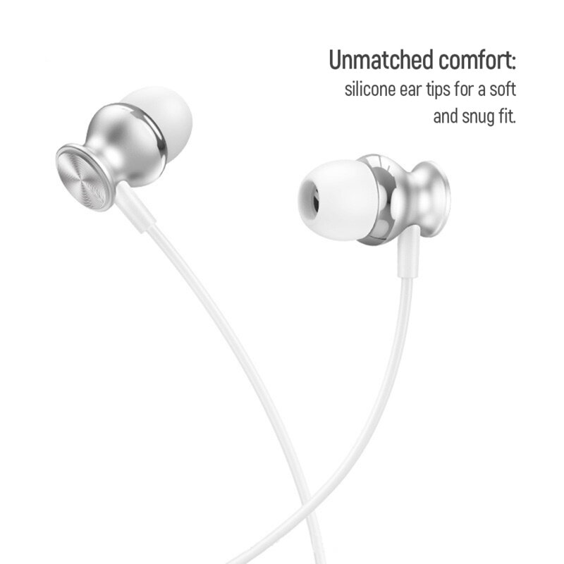 Casti audio in-ear cu fir Jack ColorWay UrbanBeat, alb