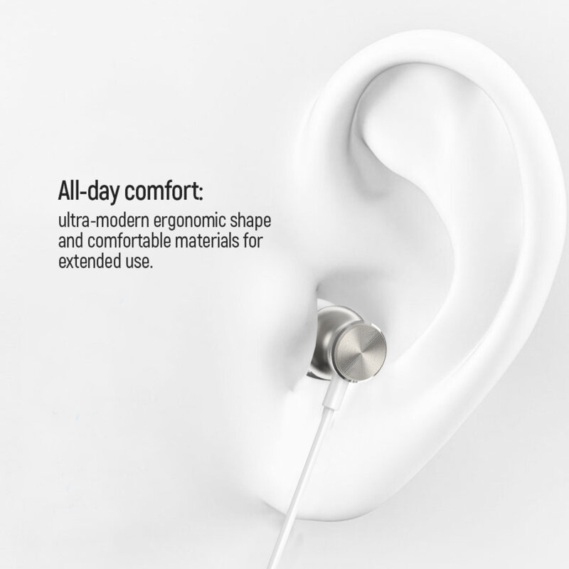 Casti audio in-ear cu fir Jack ColorWay UrbanBeat, alb