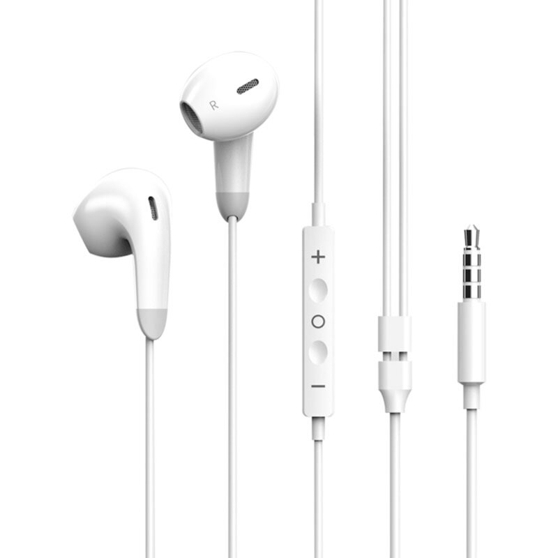 Casti audio half-in-ear cu fir Jack ColorWay Sound Wave, alb