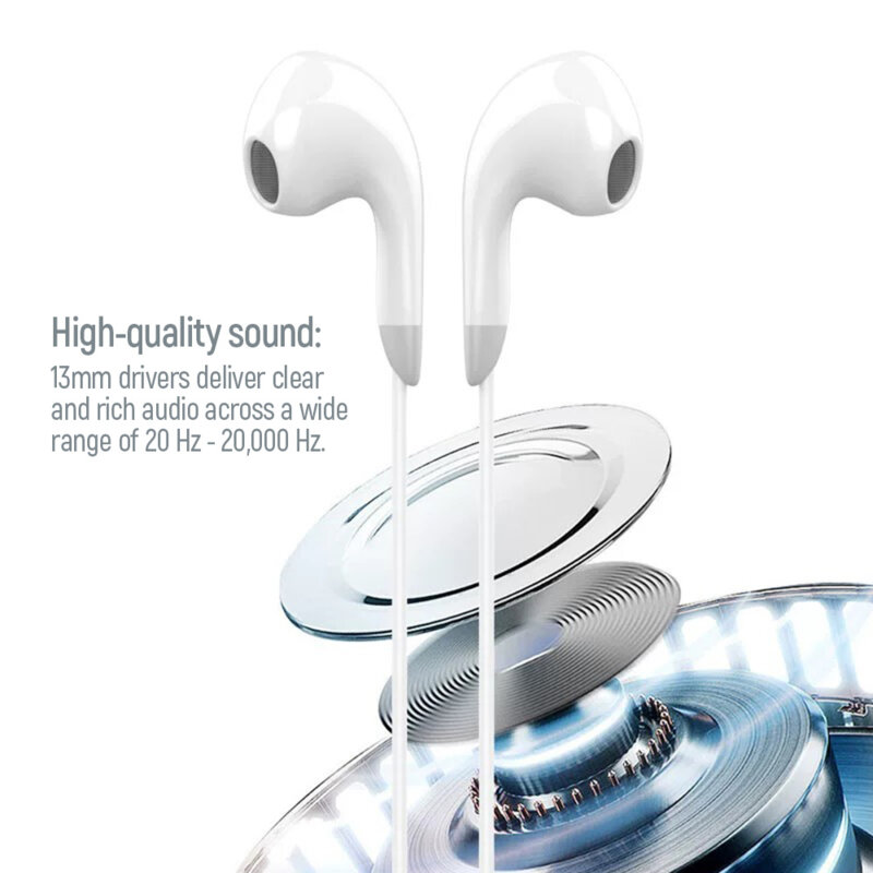 Casti audio half-in-ear cu fir Jack ColorWay Sound Wave, alb