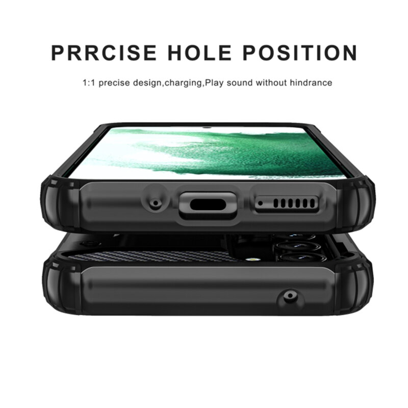 Husa Samsung Galaxy S25 Edge Techsuit Hybrid Armor, negru