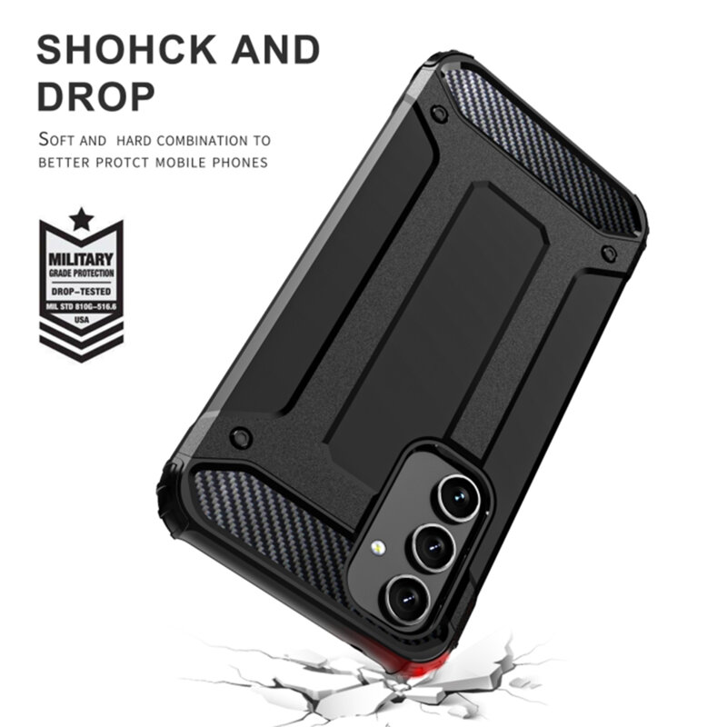 Husa Samsung Galaxy S25 Edge Techsuit Hybrid Armor, negru