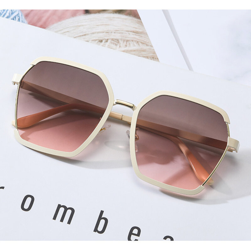 Ochelari soare hexagonali supradimensionati Techsuit, crem, 191