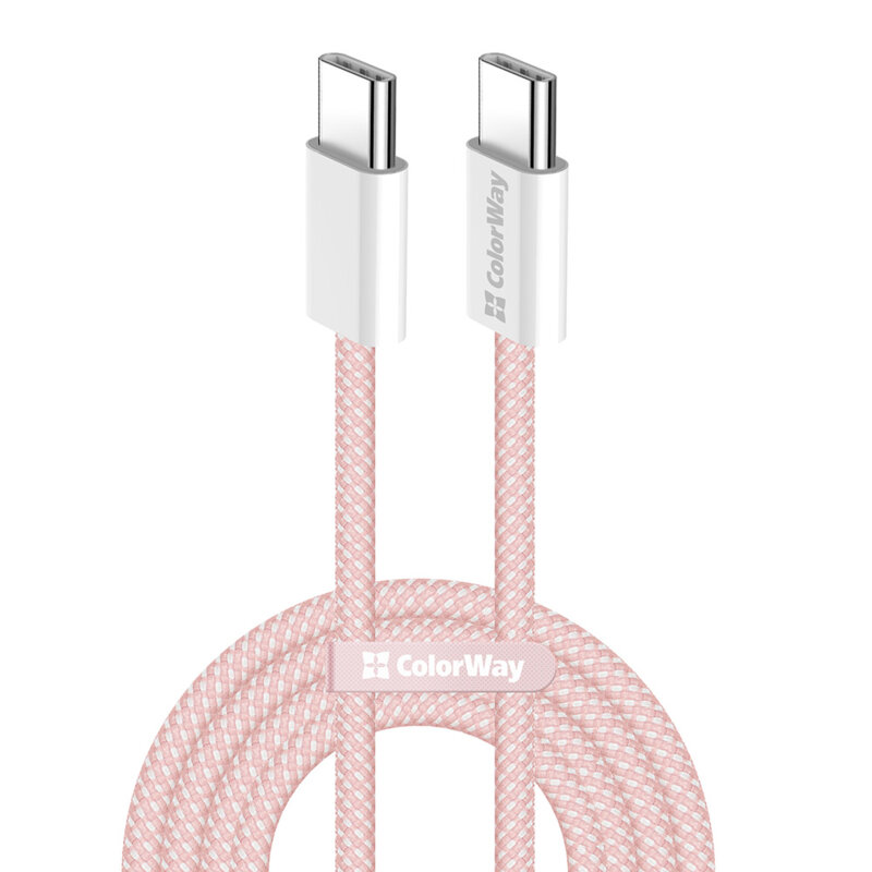 Cablu de incarcare MacBook Pro 60W Fast Charge ColorWay, 1m, roz