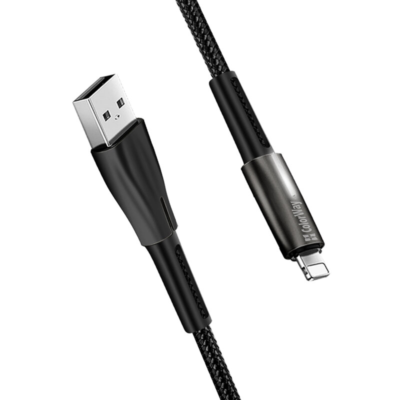 Cablu date si incarcare Apple Lightning ColorWay, LED, 2.4A, negru