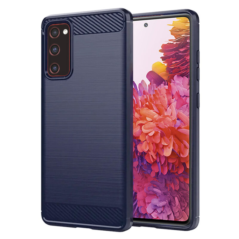 Husa Samsung Galaxy S20 FE Techsuit Carbon Silicone, albastru