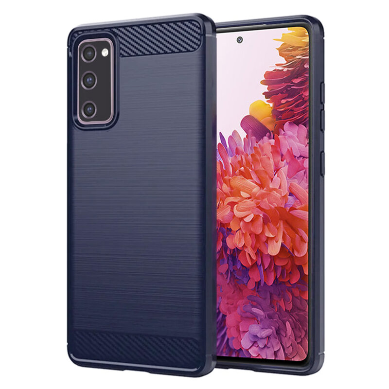 Husa Samsung Galaxy S20 FE 5G Techsuit Carbon Silicone, albastru