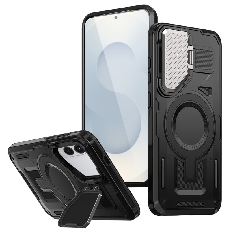 Husa Samsung Galaxy S25 Edge protectie camera Techsuit CamVault MagSafe, negru
