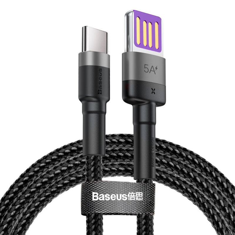 Cablu incarcare rapida USB la Type-C 40W Baseus, 1m, negru, CATKLF-PG1