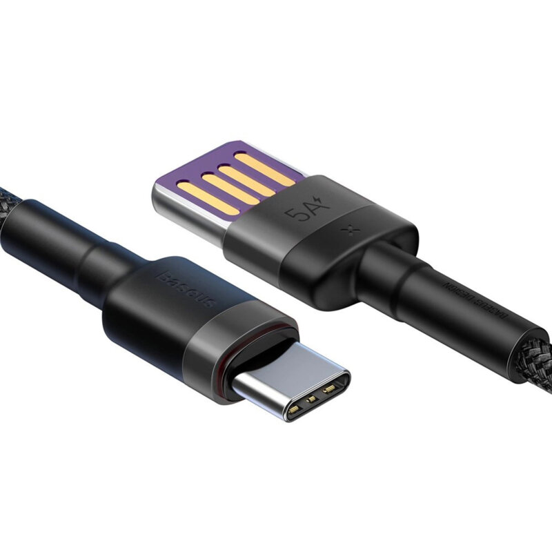 Cablu incarcare rapida USB la Type-C 40W Baseus, 1m, negru, CATKLF-PG1