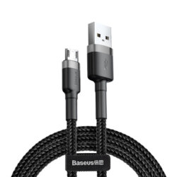 Cablu date si incarcare USB la Micro-USB Baseus, 1m, negru, CAMKLF-BG1