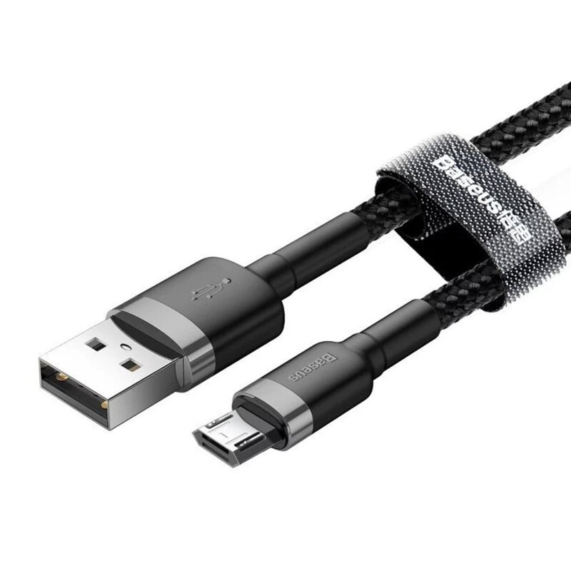Cablu date si incarcare USB la Micro-USB Baseus, 1m, negru, CAMKLF-BG1