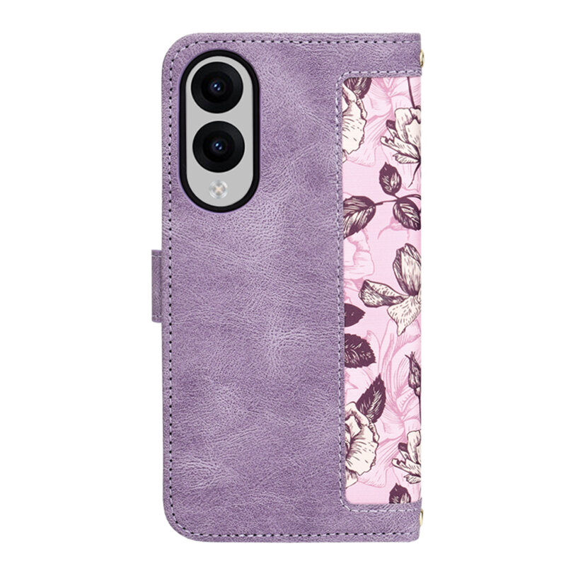 Husa personalizata fete Samsung Galaxy S25 Edge Techsuit FlipCraft, mov