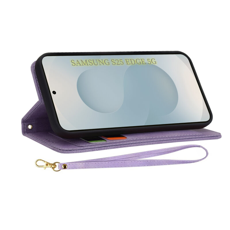 Husa personalizata fete Samsung Galaxy S25 Edge Techsuit FlipCraft, mov