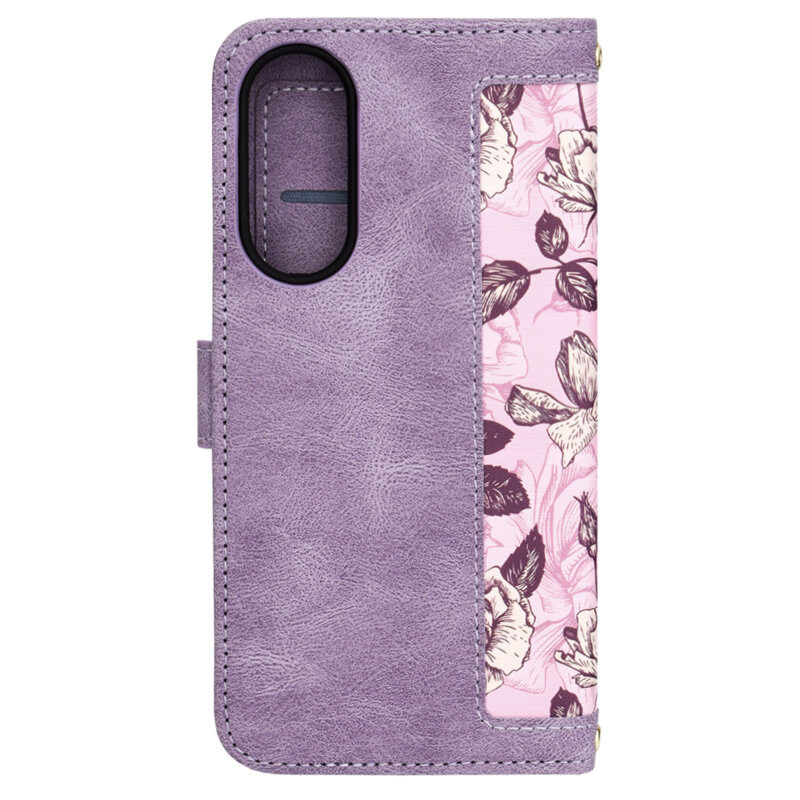 Husa personalizata fete Samsung Galaxy S25 Edge Techsuit FlipCraft, mov