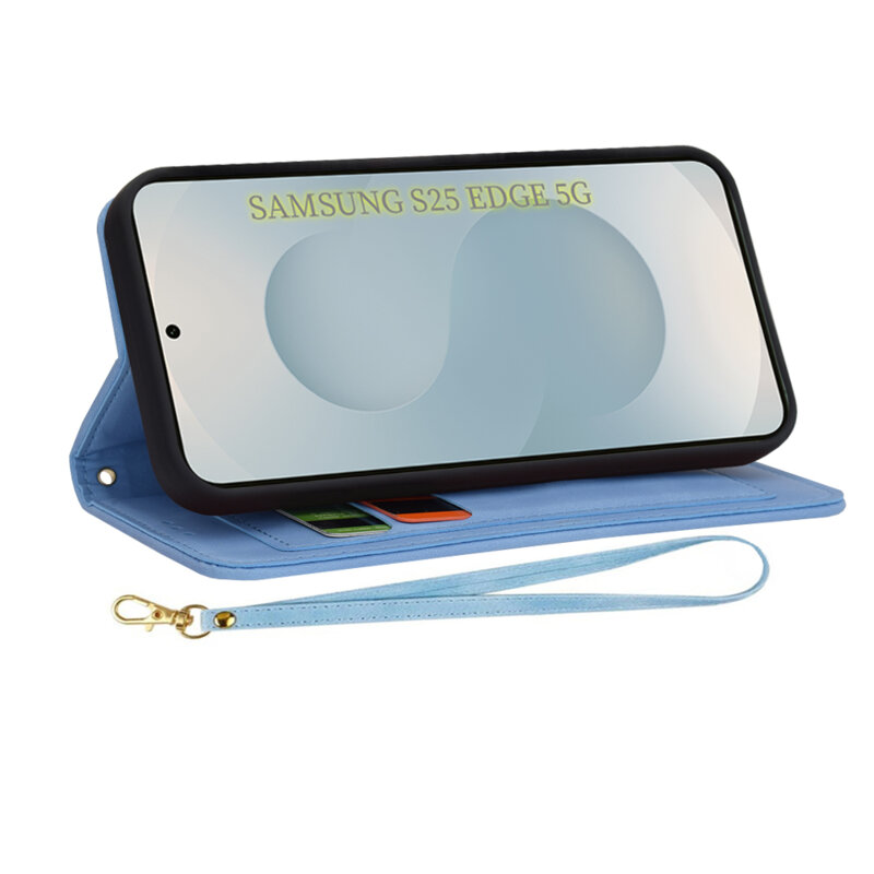 Husa personalizata fete Samsung Galaxy S25 Edge Techsuit FlipCraft, bleu