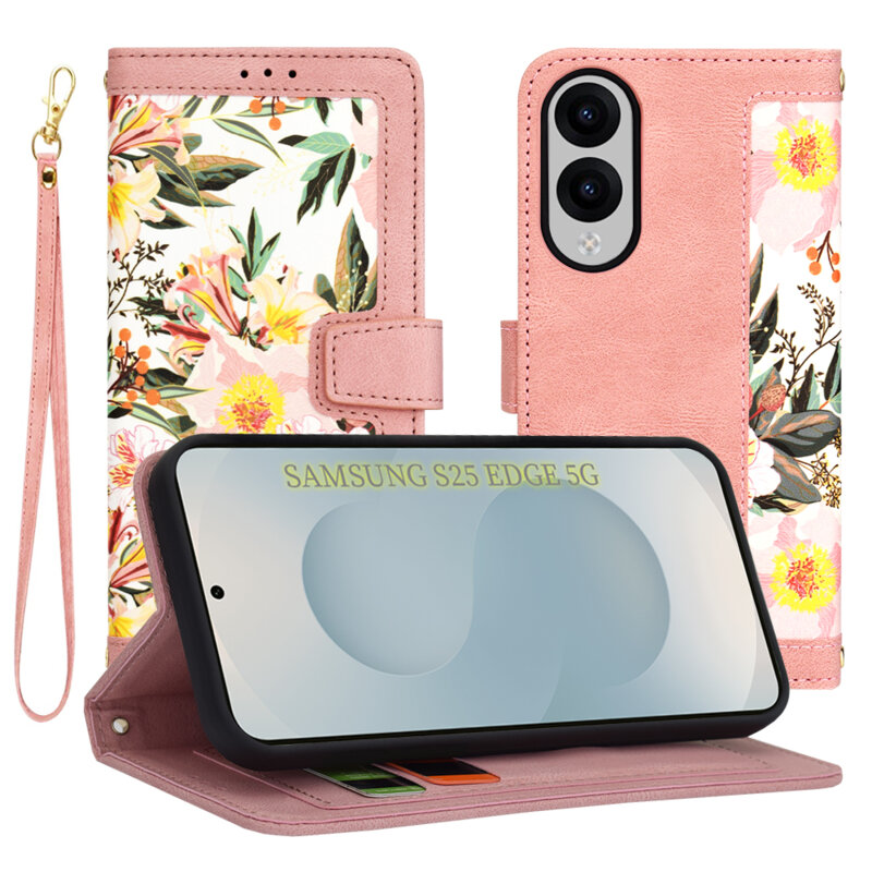 Husa personalizata fete Samsung Galaxy S25 Edge Techsuit FlipCraft, roz