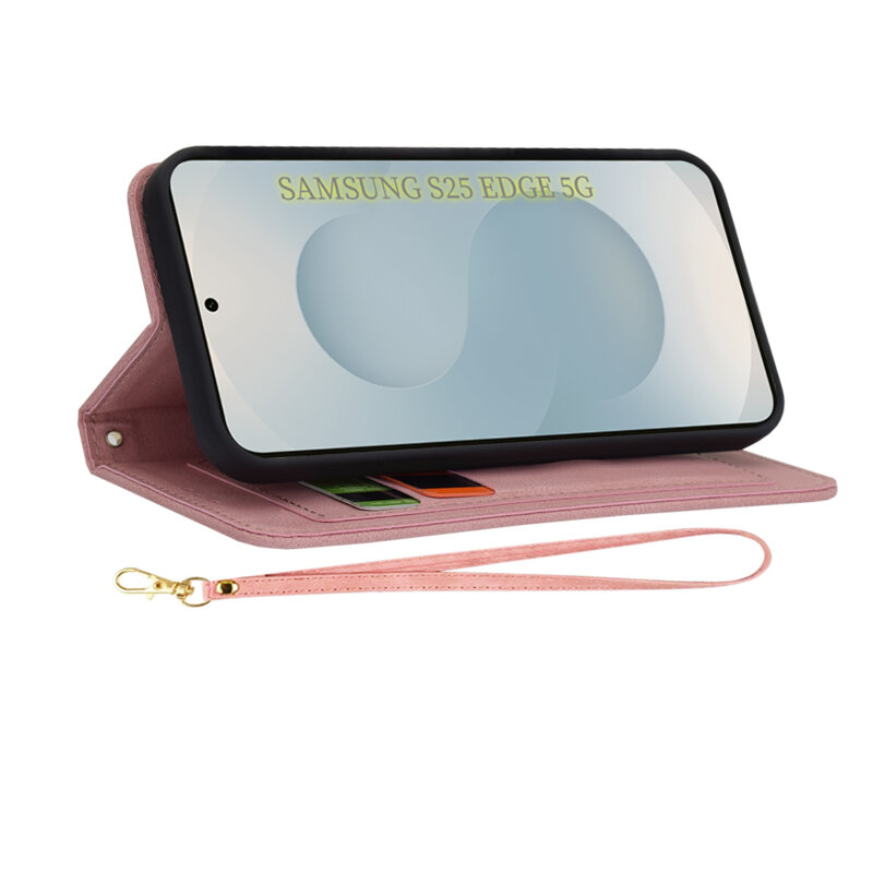 Husa personalizata fete Samsung Galaxy S25 Edge Techsuit FlipCraft, roz
