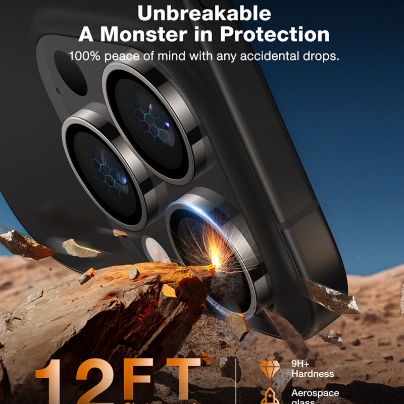 Folie camera iPhone 16 Pro Torras Lensguard Camera Protector, gri