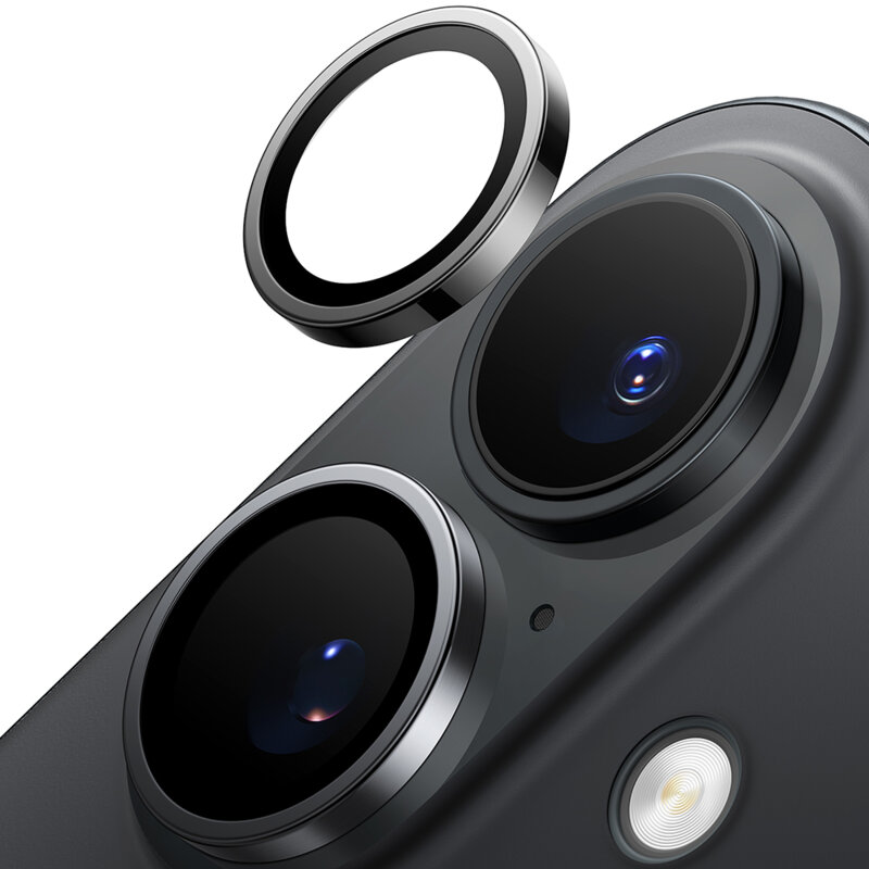 Folie camera iPhone 16 Torras Lensguard Camera Protector, negru