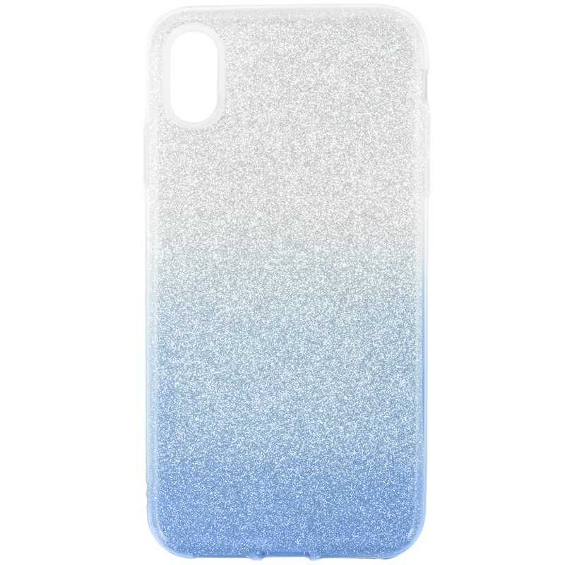 Husa iPhone XS Max Gradient Color TPU Sclipici - Albastru