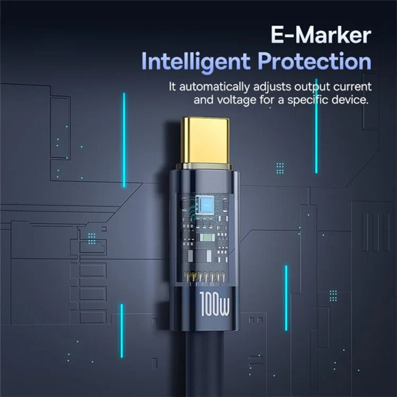 Cablu incarcare Type-C 100W Baseus Explorer, 1m, albastru, P10319704321-00