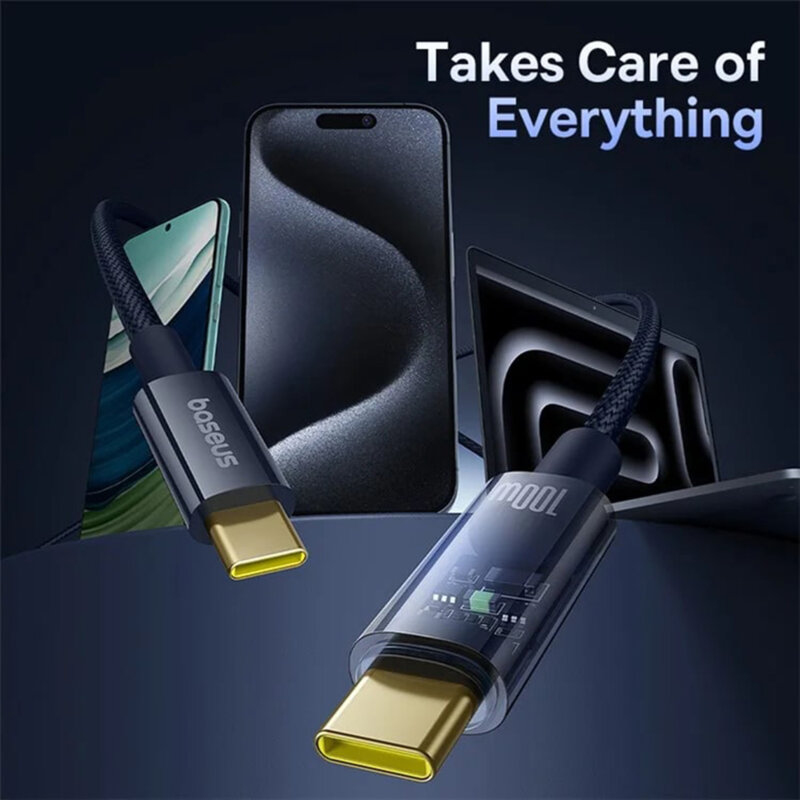 Cablu incarcare Type-C 100W Baseus Explorer, 1m, albastru, P10319704321-00