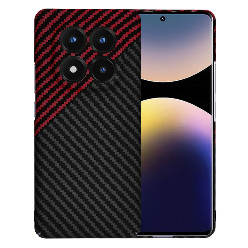 Husa Xiaomi Redmi Note 14 Pro+ 5G Techsuit Carbonite FiberShell, rosu inchis